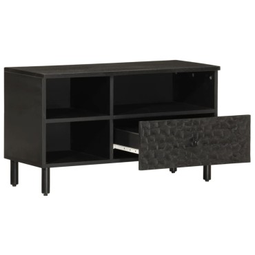 vidaXL Έπιπλο Τηλεόρασης Μαύρο 80x33x46cm από Μασίφ Ξύλο Μάνγκο