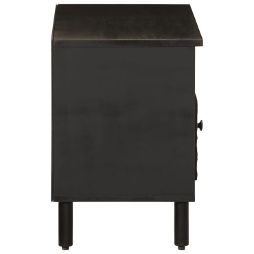 vidaXL Έπιπλο Τηλεόρασης Μαύρο 80x33x46cm από Μασίφ Ξύλο Μάνγκο