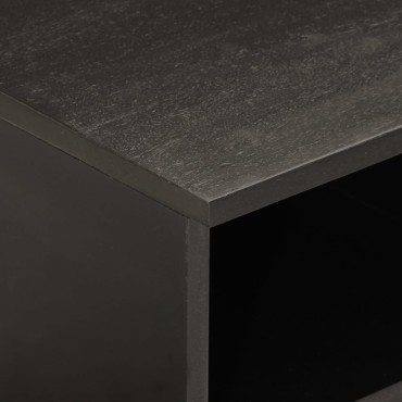 vidaXL Έπιπλο Τηλεόρασης Μαύρο 80x33x46cm από Μασίφ Ξύλο Μάνγκο