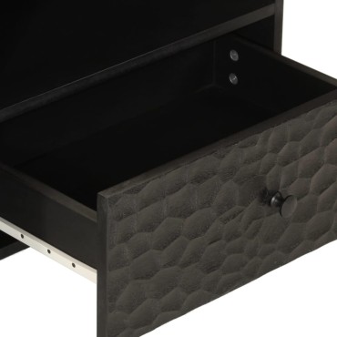 vidaXL Έπιπλο Τηλεόρασης Μαύρο 80x33x46cm από Μασίφ Ξύλο Μάνγκο