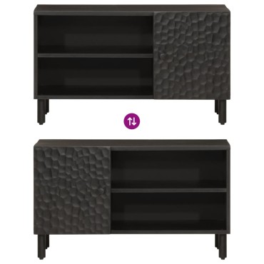 vidaXL Έπιπλο Τηλεόρασης Μαύρο 80x31x46cm από Μασίφ Ξύλο Μάνγκο