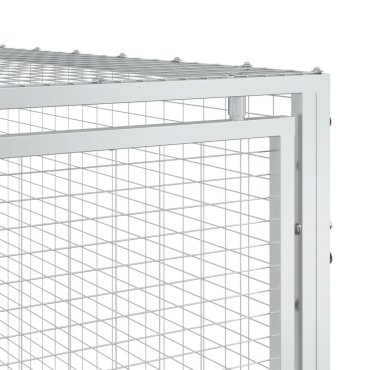 vidaXL Σπιτάκι Σκύλου με Αυλή Ανθρακί 153x396x110 εκ. Γαλβαν. Χάλυβας