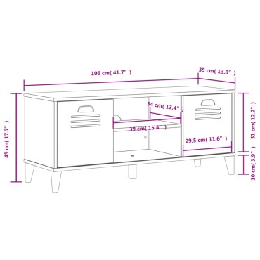 vidaXL Παπουτσοθήκη VIKEN Ανθρακί Γκρι 106x35x45cm από Επεξεργ. Ξύλο