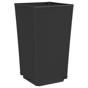 vidaXL Ζαρντινιέρες Κήπου 4 τεμ. Μαύρο 32,5x32,5x57 εκ. Πολυπροπυλένιο