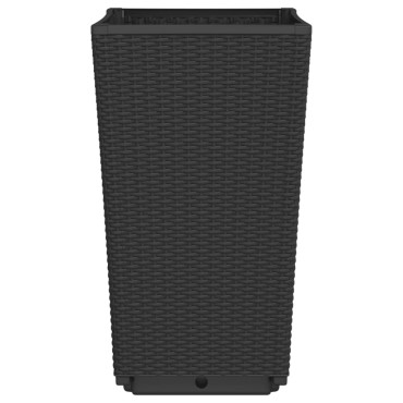 vidaXL Ζαρντινιέρες Κήπου 4 τεμ. Μαύρο 32,5x32,5x57 εκ. Πολυπροπυλένιο