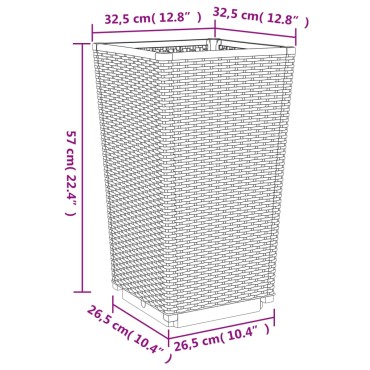 vidaXL Ζαρντινιέρες Κήπου 4 τεμ. Μαύρο 32,5x32,5x57 εκ. Πολυπροπυλένιο