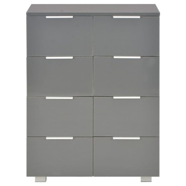 vidaXL Μπουφές Ψηλός Γυαλιστερός Γκρι 60x35x80cm Επεξ. Ξύλο 1 τεμ.