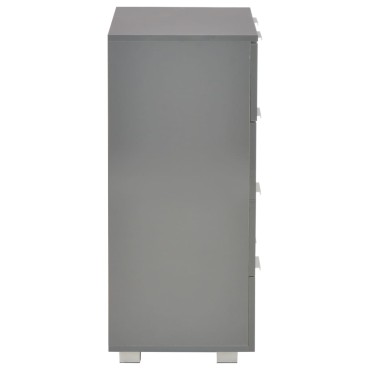 vidaXL Μπουφές Ψηλός Γυαλιστερός Γκρι 60x35x80cm Επεξ. Ξύλο 1 τεμ.