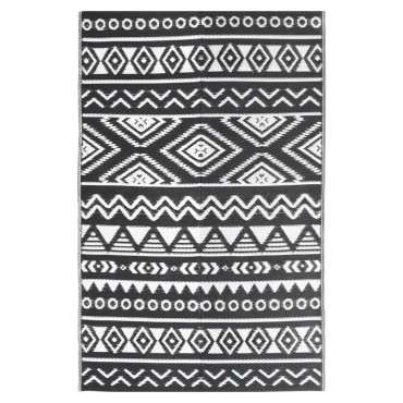 vidaXL Χαλί εξωτερικού χώρου ARAKIL Μαύρο 120x180 cm PP