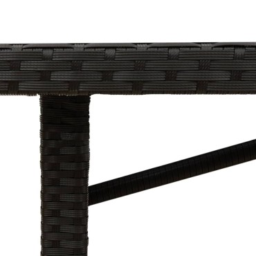 vidaXL Τραπέζι Κήπου Επιφάνεια Ακακίας Μαύρο 190x80x74cm Συνθ. Ρατάν 1 τεμ.