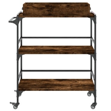 vidaXL Τρόλεϊ Κουζίνας Καπνιστή Δρυς 81,5x41x92,5cm Επεξεργασμένο Ξύλο 1 τεμ.