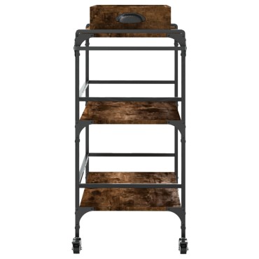 vidaXL Τρόλεϊ Κουζίνας Καπνιστή Δρυς 81,5x41x92,5cm Επεξεργασμένο Ξύλο 1 τεμ.