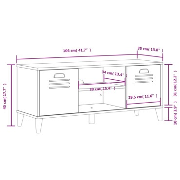 vidaXL Παπουτσοθήκη VIKEN Λευκή 106x35x45cm από Επεξεργασμένο Ξύλο