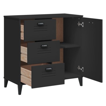 vidaXL Μπουφές VIKEN Μαύρος 80x40x80cm από Επεξεργασμένο Ξύλο 1 τεμ.