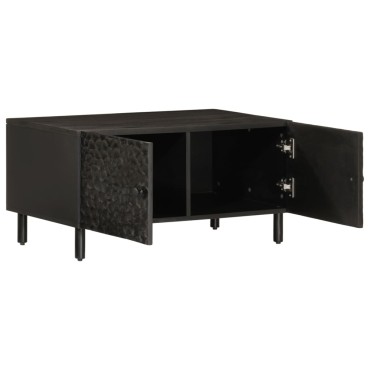 vidaXL Τραπεζάκι Σαλονιού Μαύρο 80x50x40cm από Μασίφ Ξύλο Μάνγκο 1 τεμ.
