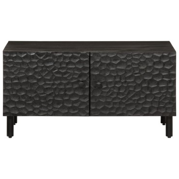 vidaXL Τραπεζάκι Σαλονιού Μαύρο 80x50x40cm από Μασίφ Ξύλο Μάνγκο 1 τεμ.