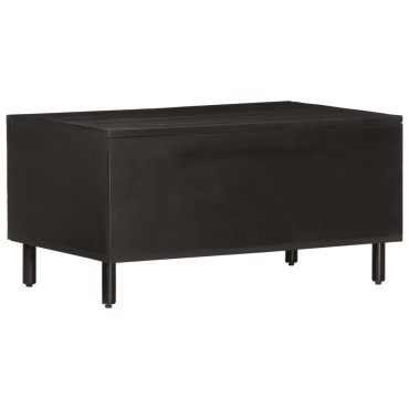 vidaXL Τραπεζάκι Σαλονιού Μαύρο 80x50x40cm από Μασίφ Ξύλο Μάνγκο 1 τεμ.
