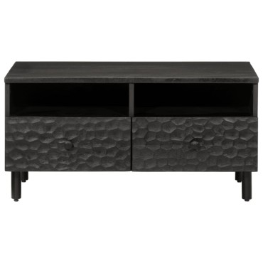 vidaXL Τραπεζάκι Σαλονιού Μαύρο 80x54x40cm από Μασίφ Ξύλο Μάνγκο 1 τεμ.