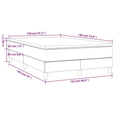 vidaXL Κρεβάτι Boxspring με Στρώμα Σκούρο Πράσινο 120x190εκ. Βελούδινο