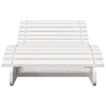 vidaXL Ξαπλώστρες 2 τεμ. Λευκές 205x60x31,5cm από Μασίφ Ξύλο Πεύκου