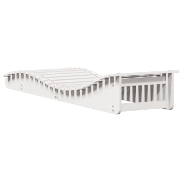 vidaXL Ξαπλώστρες 2 τεμ. Λευκές 205x60x31,5cm από Μασίφ Ξύλο Πεύκου