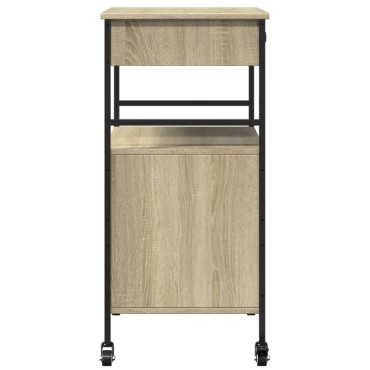 vidaXL Τρόλεϊ Κουζίνας Sonoma Δρυς 56x43x89,5cm Επεξεργασμένο Ξύλο 1 τεμ.