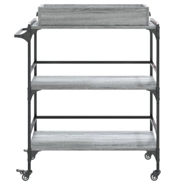 vidaXL Τρόλεϊ Κουζίνας Sonoma Γκρι 81,5x41x92,5cm Επεξεργασμένο Ξύλο 1 τεμ.