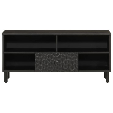 vidaXL Έπιπλο Τηλεόρασης Μαύρο 100x33x46cm από Μασίφ Ξύλο Μάνγκο
