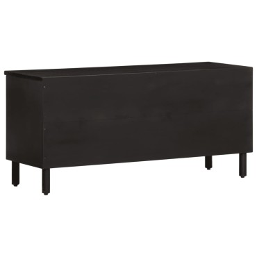 vidaXL Έπιπλο Τηλεόρασης Μαύρο 100x33x46cm από Μασίφ Ξύλο Μάνγκο