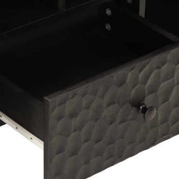 vidaXL Έπιπλο Τηλεόρασης Μαύρο 100x33x46cm από Μασίφ Ξύλο Μάνγκο