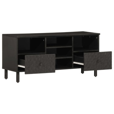 vidaXL Έπιπλο Τηλεόρασης Μαύρο 100x33x46cm από Μασίφ Ξύλο Μάνγκο