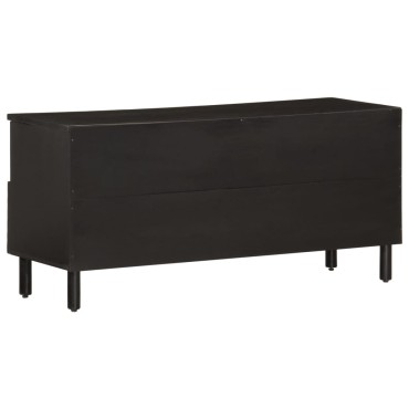 vidaXL Έπιπλο Τηλεόρασης Μαύρο 100x33x46cm από Μασίφ Ξύλο Μάνγκο