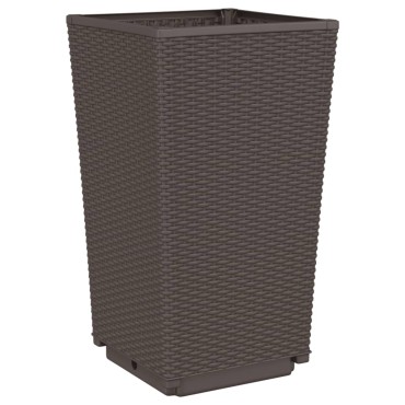 vidaXL Ζαρντινιέρες Κήπου 2 τεμ. Καφέ 32,5x32,5x57 εκ. Πολυπροπυλένιο