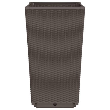 vidaXL Ζαρντινιέρες Κήπου 2 τεμ. Καφέ 32,5x32,5x57 εκ. Πολυπροπυλένιο