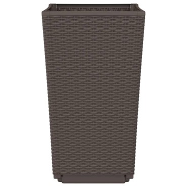 vidaXL Ζαρντινιέρες Κήπου 2 τεμ. Καφέ 32,5x32,5x57 εκ. Πολυπροπυλένιο
