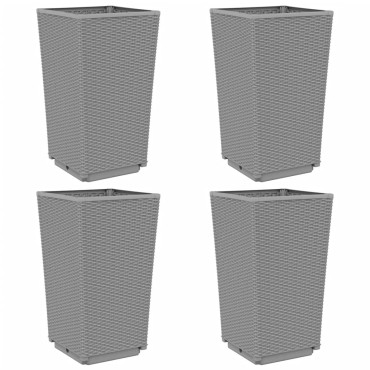vidaXL Ζαρντινιέρες 4 τεμ. Αν. Γκρι 32,5x32,5x57 εκ. Πολυπροπυλένιο