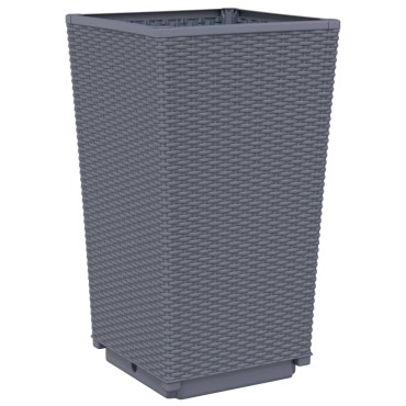 vidaXL Ζαρντινιέρες Κήπου 2 τεμ. Μπλε Γκρι 32,5x32,5x57 εκ. Πολυπροπυλένιο