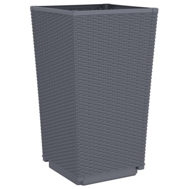 vidaXL Ζαρντινιέρες Κήπου 2 τεμ. Μπλε Γκρι 32,5x32,5x57 εκ. Πολυπροπυλένιο