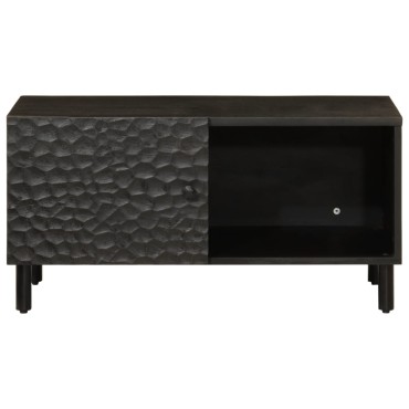 vidaXL Τραπεζάκι Σαλονιού Μαύρο 80x50x40cm από Μασίφ Ξύλο Μάνγκο 1 τεμ.