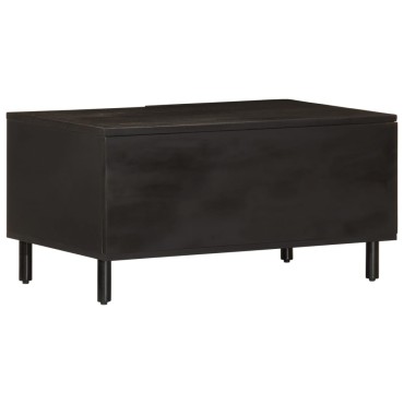 vidaXL Τραπεζάκι Σαλονιού Μαύρο 80x50x40cm από Μασίφ Ξύλο Μάνγκο 1 τεμ.