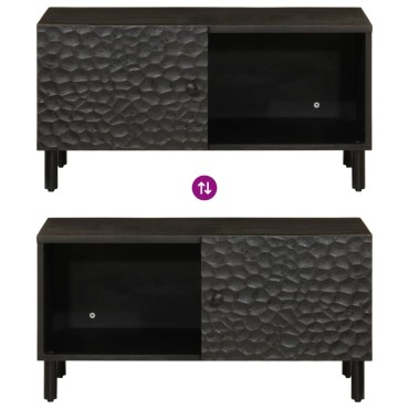 vidaXL Τραπεζάκι Σαλονιού Μαύρο 80x50x40cm από Μασίφ Ξύλο Μάνγκο 1 τεμ.