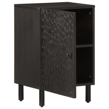 vidaXL Ντουλάπι Μπάνιου Μαύρο 38x33x58cm από Μασίφ Ξύλο Μάνγκο 1 τεμ.
