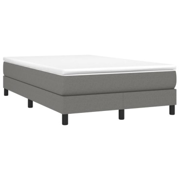 vidaXL Κρεβάτι Boxspring με Στρώμα Σκούρο Γκρι 120x190 εκ Υφασμάτινο