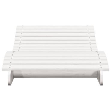 vidaXL Ξαπλώστρα Λευκό 205x80x31,5cm από Μασίφ Ξύλο Πεύκου 1 τεμ.