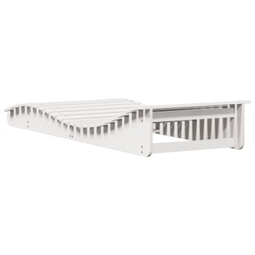 vidaXL Ξαπλώστρα Λευκό 205x80x31,5cm από Μασίφ Ξύλο Πεύκου 1 τεμ.