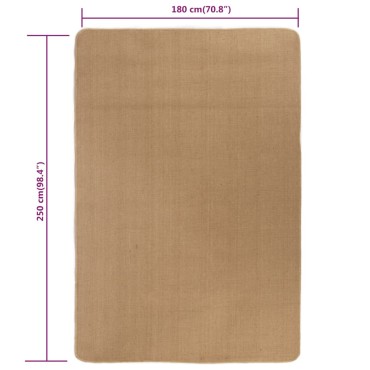 vidaXL Χαλί 180x250cm από Γιούτα με Υπόστρωμα από Λάτεξ