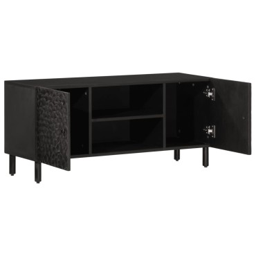 vidaXL Έπιπλο Τηλεόρασης Μαύρο 105x33x46cm από Μασίφ Ξύλο Μάνγκο
