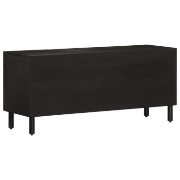 vidaXL Έπιπλο Τηλεόρασης Μαύρο 105x33x46cm από Μασίφ Ξύλο Μάνγκο
