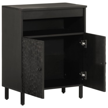 vidaXL Βοηθητικό Ντουλάπι Μαύρο 60x33x75cm από Μασίφ Ξύλο Μάνγκο 1 τεμ.