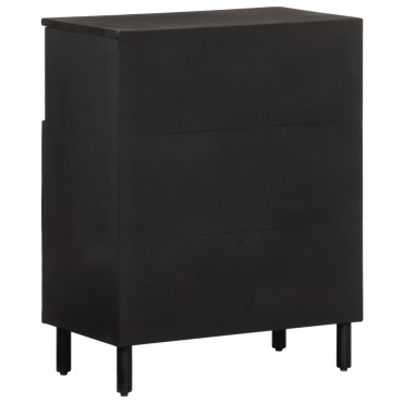 vidaXL Βοηθητικό Ντουλάπι Μαύρο 60x33x75cm από Μασίφ Ξύλο Μάνγκο 1 τεμ.